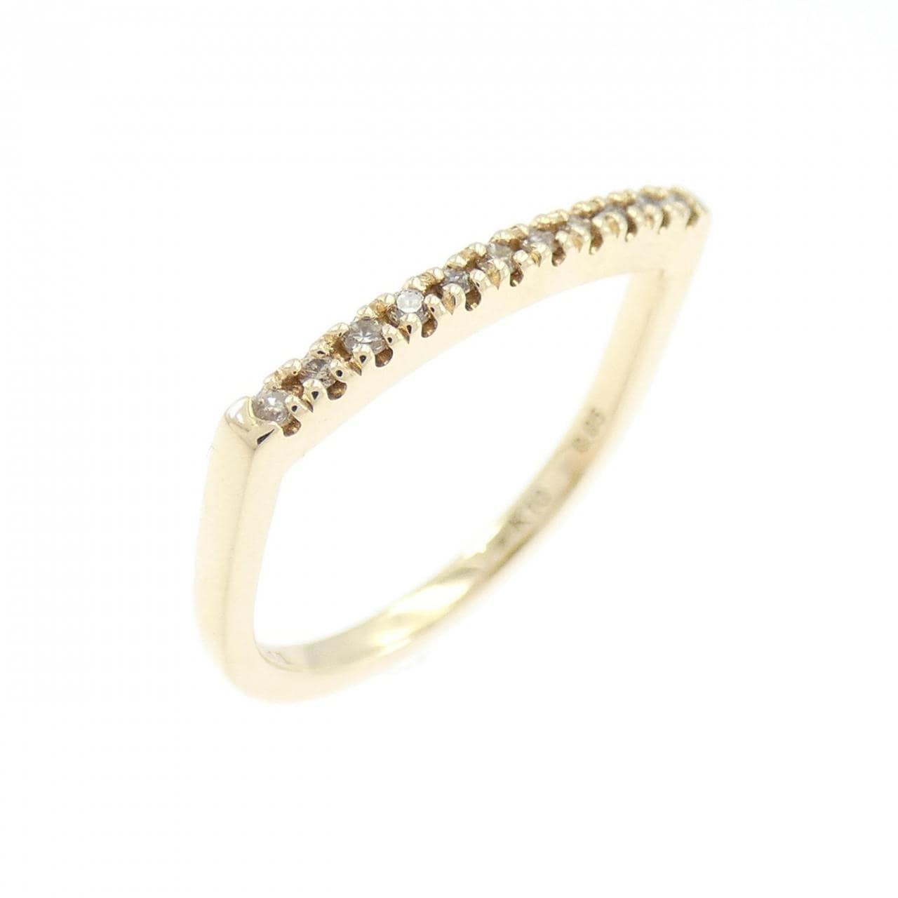 ヒロタカ ゴサマー Uシェープ ダイヤモンド ピンキー リング 0.05CT