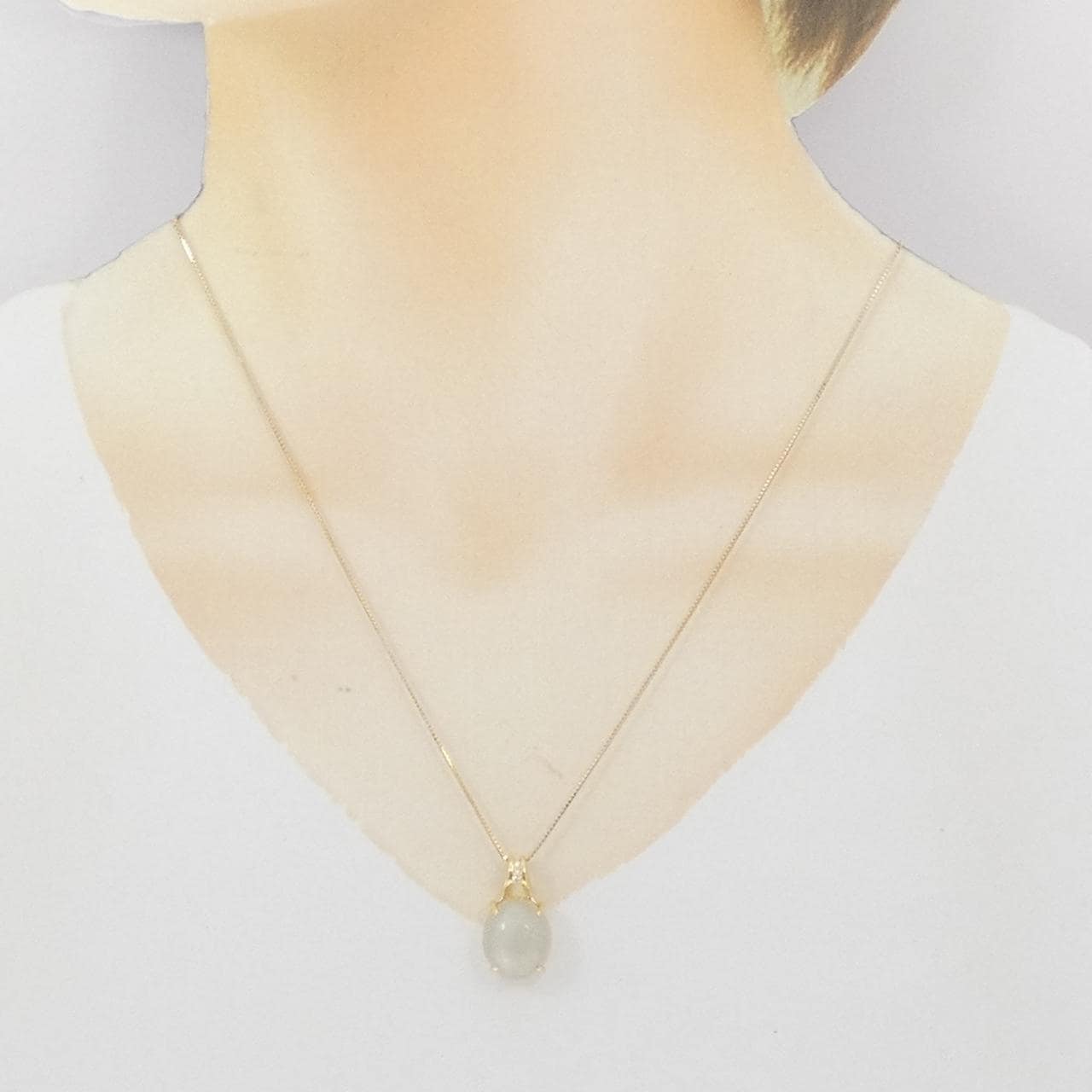 K18YG ムーンストーン ネックレス 6.00CT