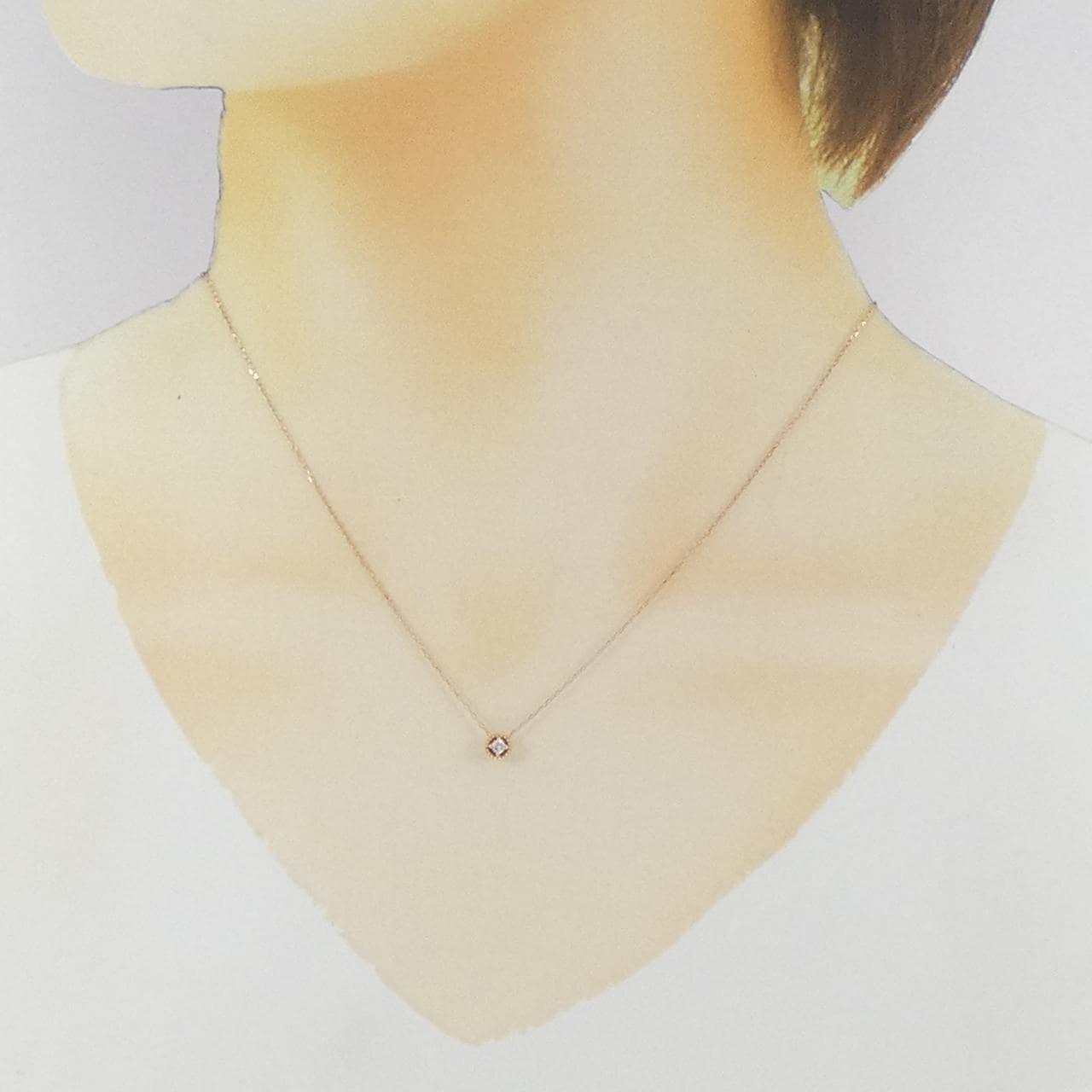 K10PG单钻钻石项链 0.04克拉