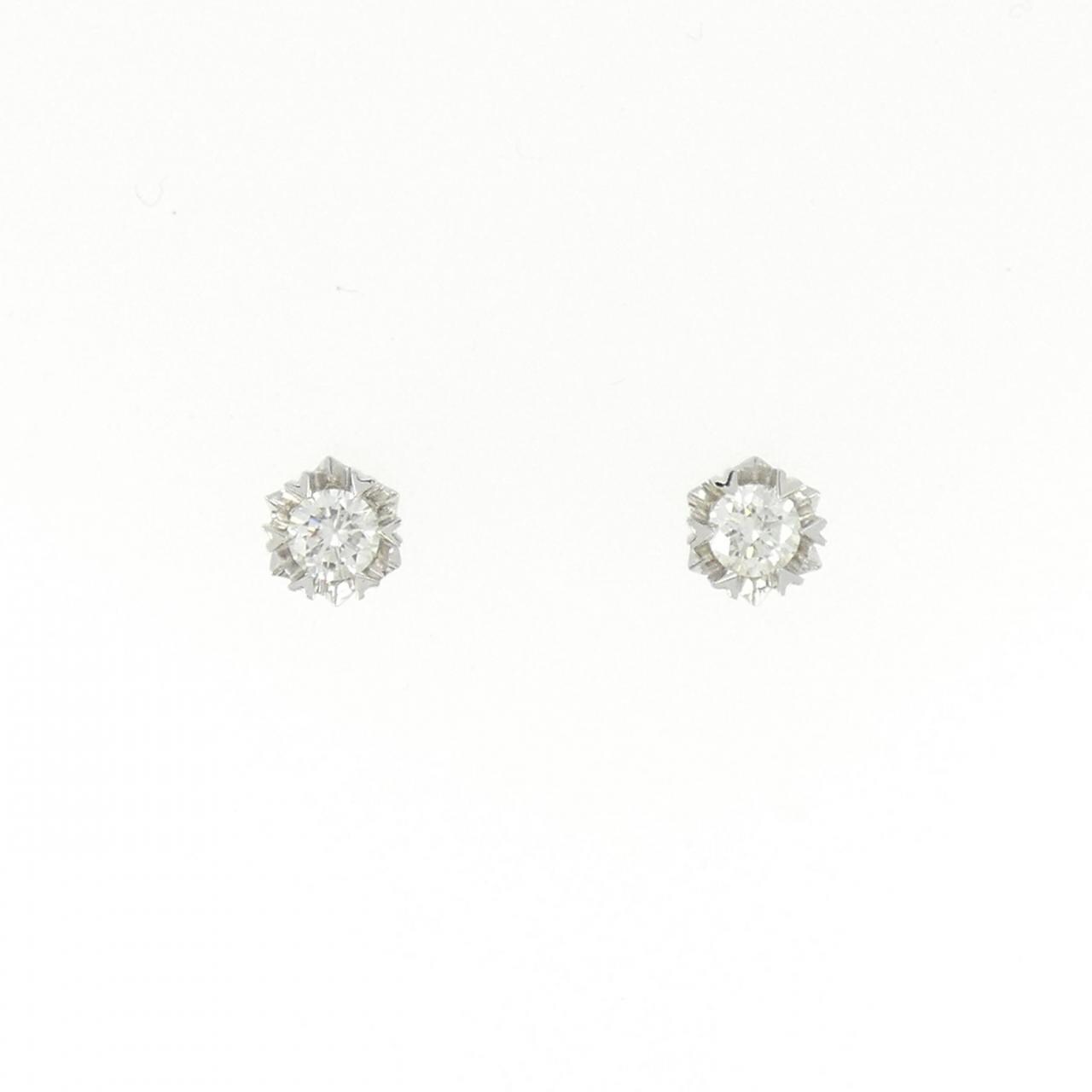 750WG/K18WG ダイヤモンド ピアス 0.24CT