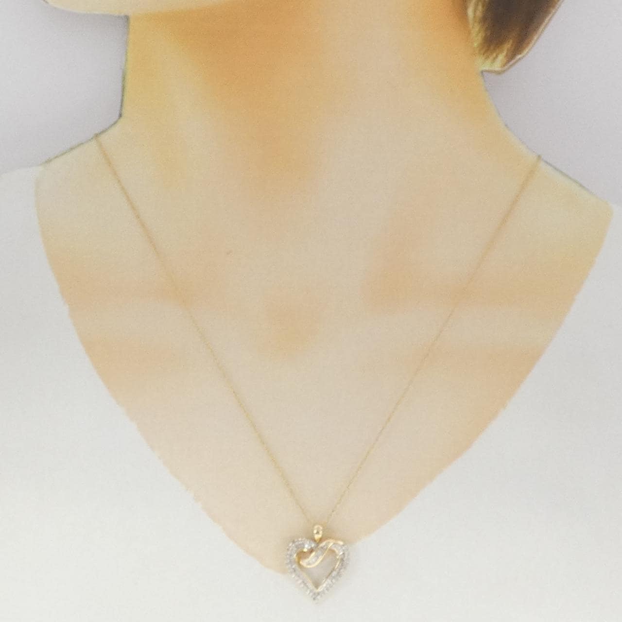 14KYG ハート ダイヤモンド ネックレス
