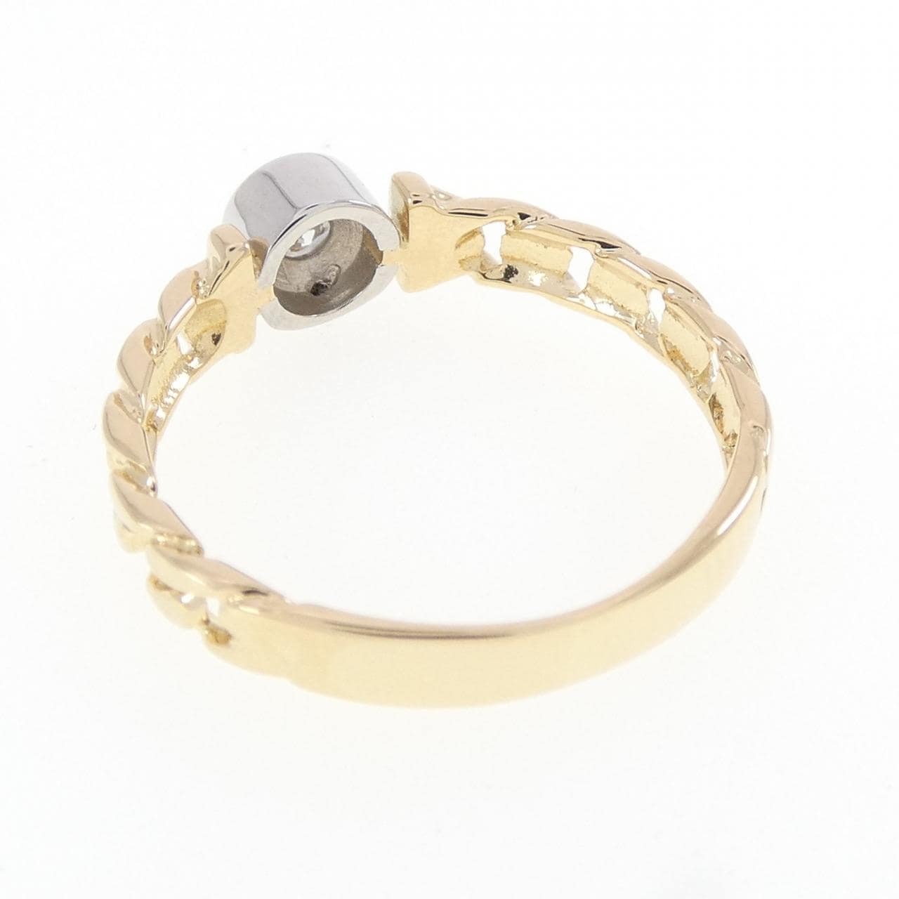 K18YG/PT900 ダイヤモンド リング 0.11CT