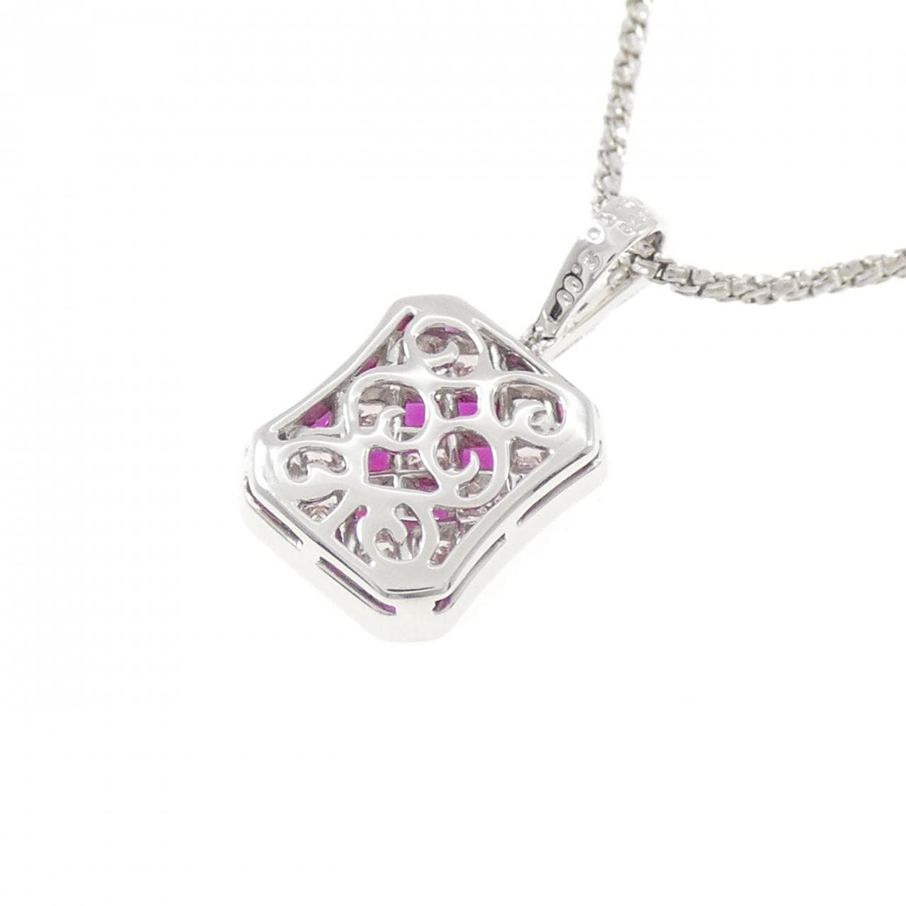 K18WG ルビー ネックレス 2.00CT