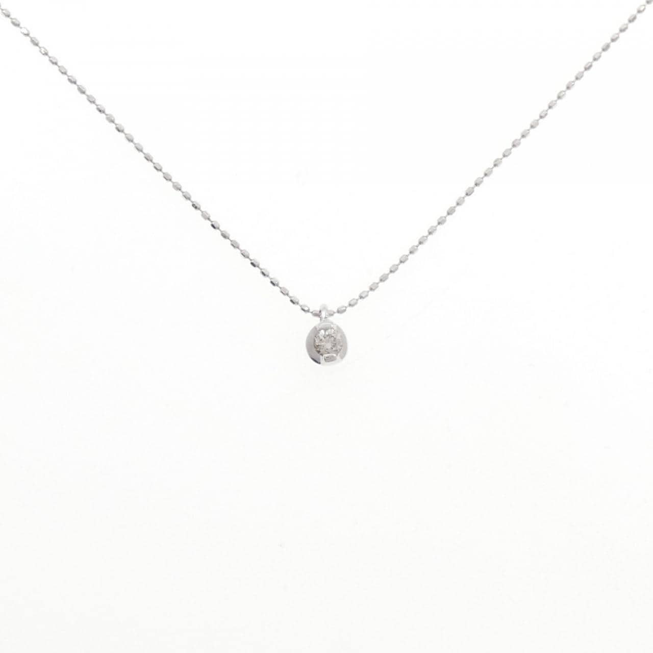 K10WG ソリティア ダイヤモンド ネックレス 0.10CT