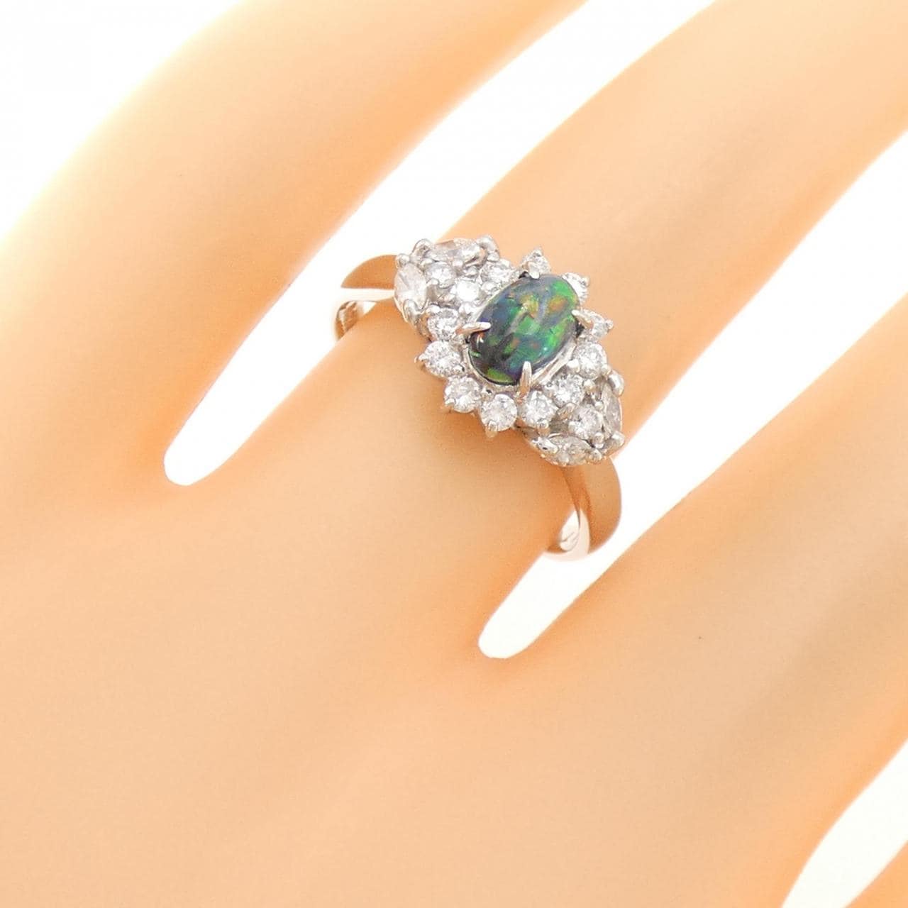 PT900 ブラックオパール リング 0.43CT