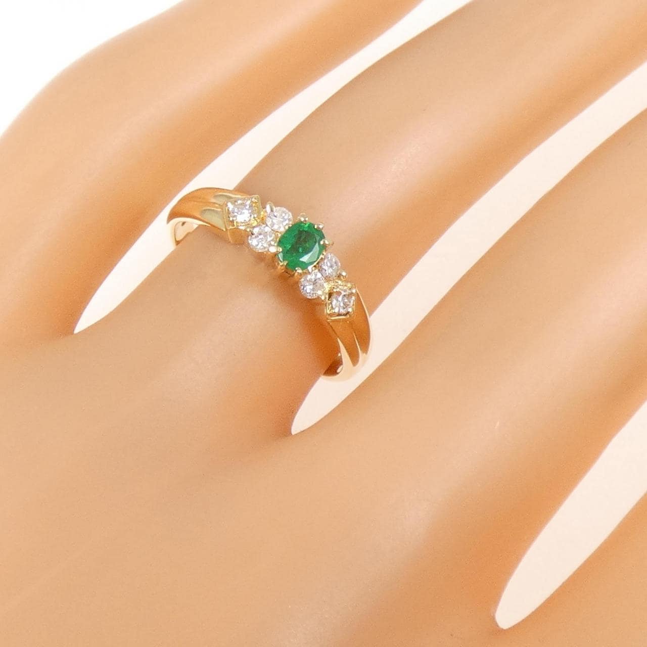 K18YG エメラルド リング 0.15CT