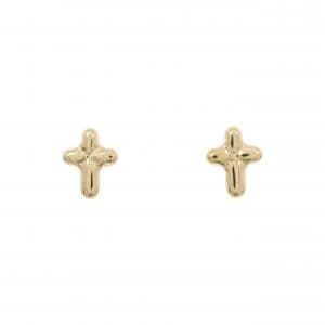 [BRAND NEW] K18YG cross earrings