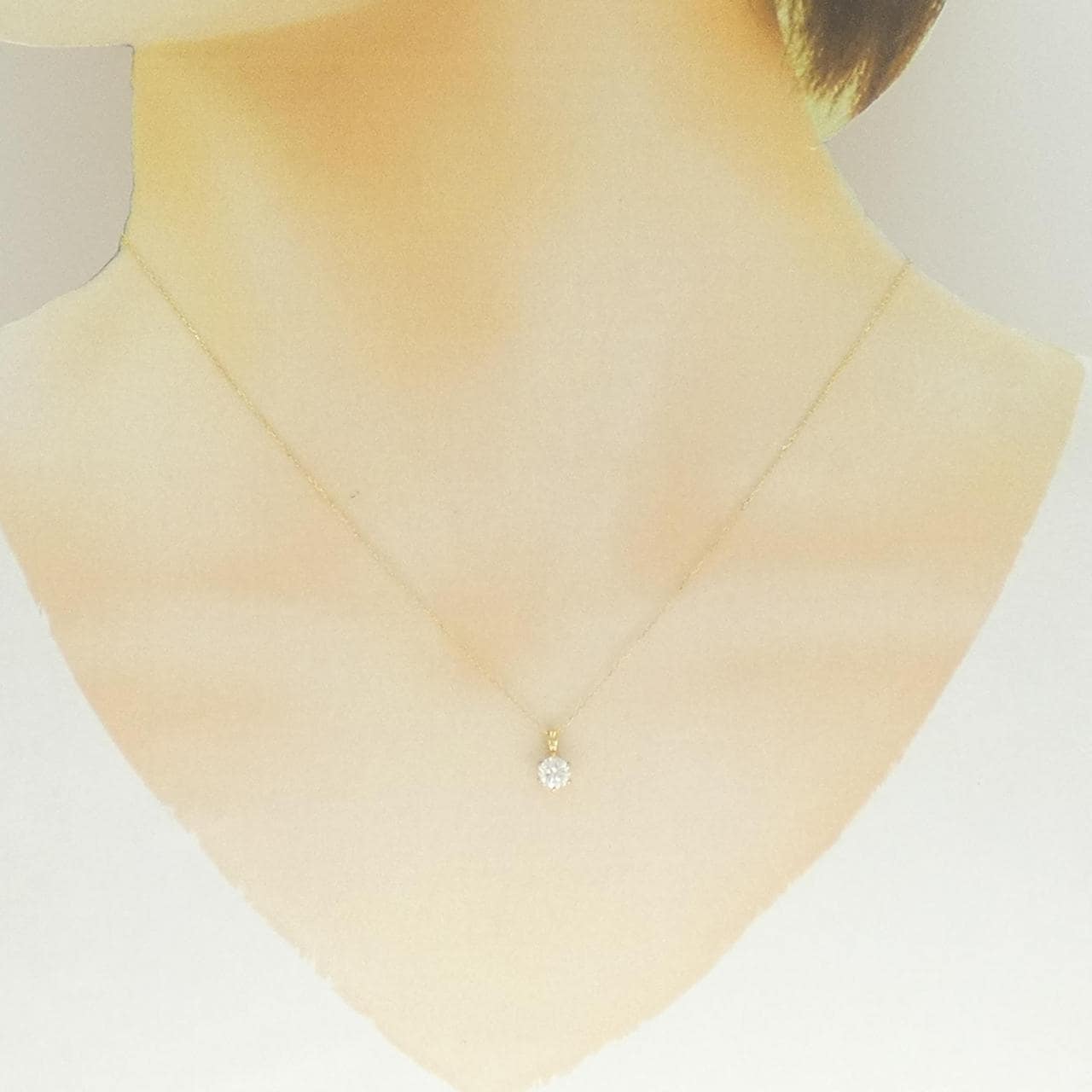 K18YG ソリティア ダイヤモンド ネックレス 0.415CT
