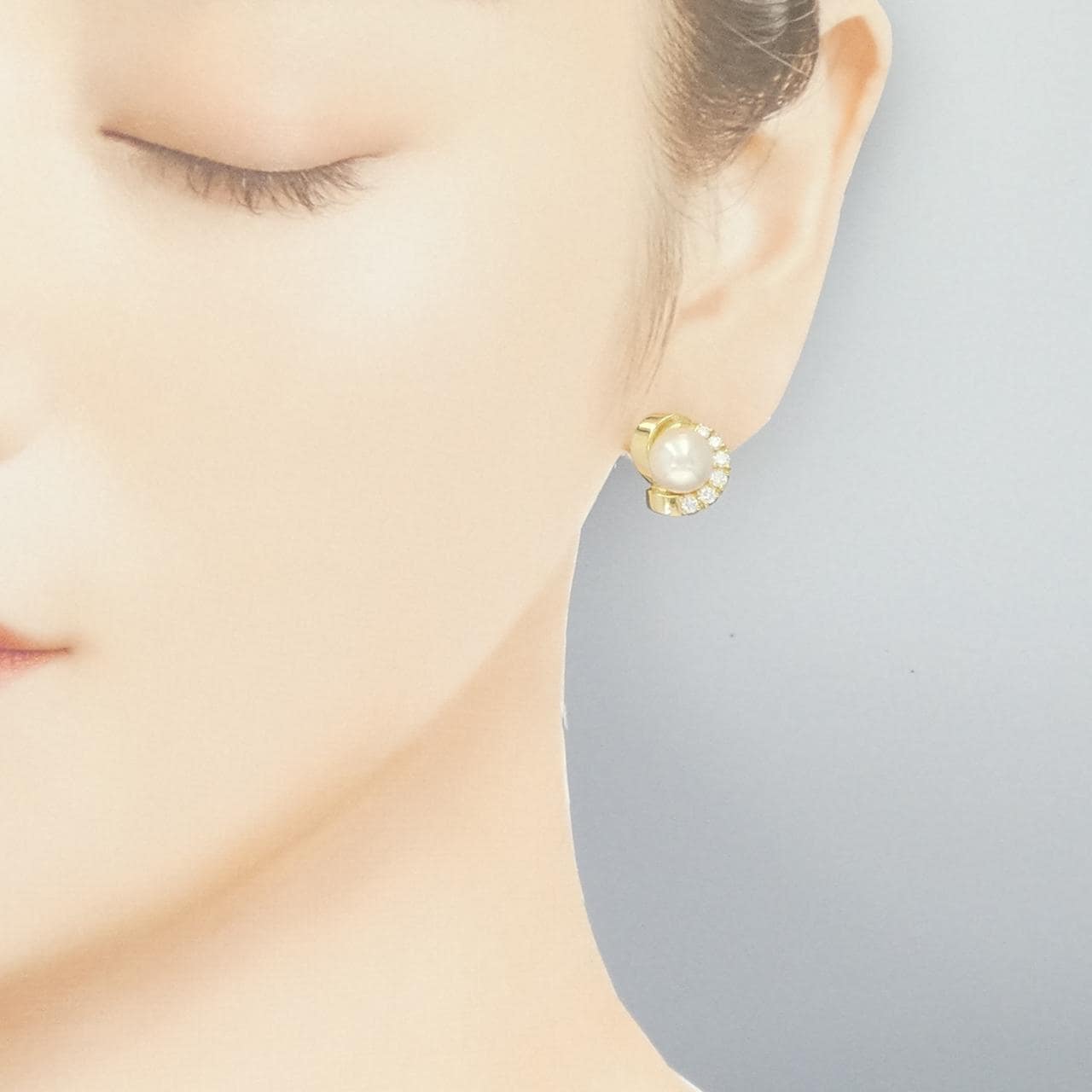 K18YG アコヤパール ピアス 8.0mm