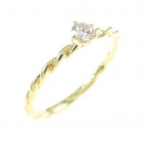 K18YG ソリティア ダイヤモンド リング 0.10CT