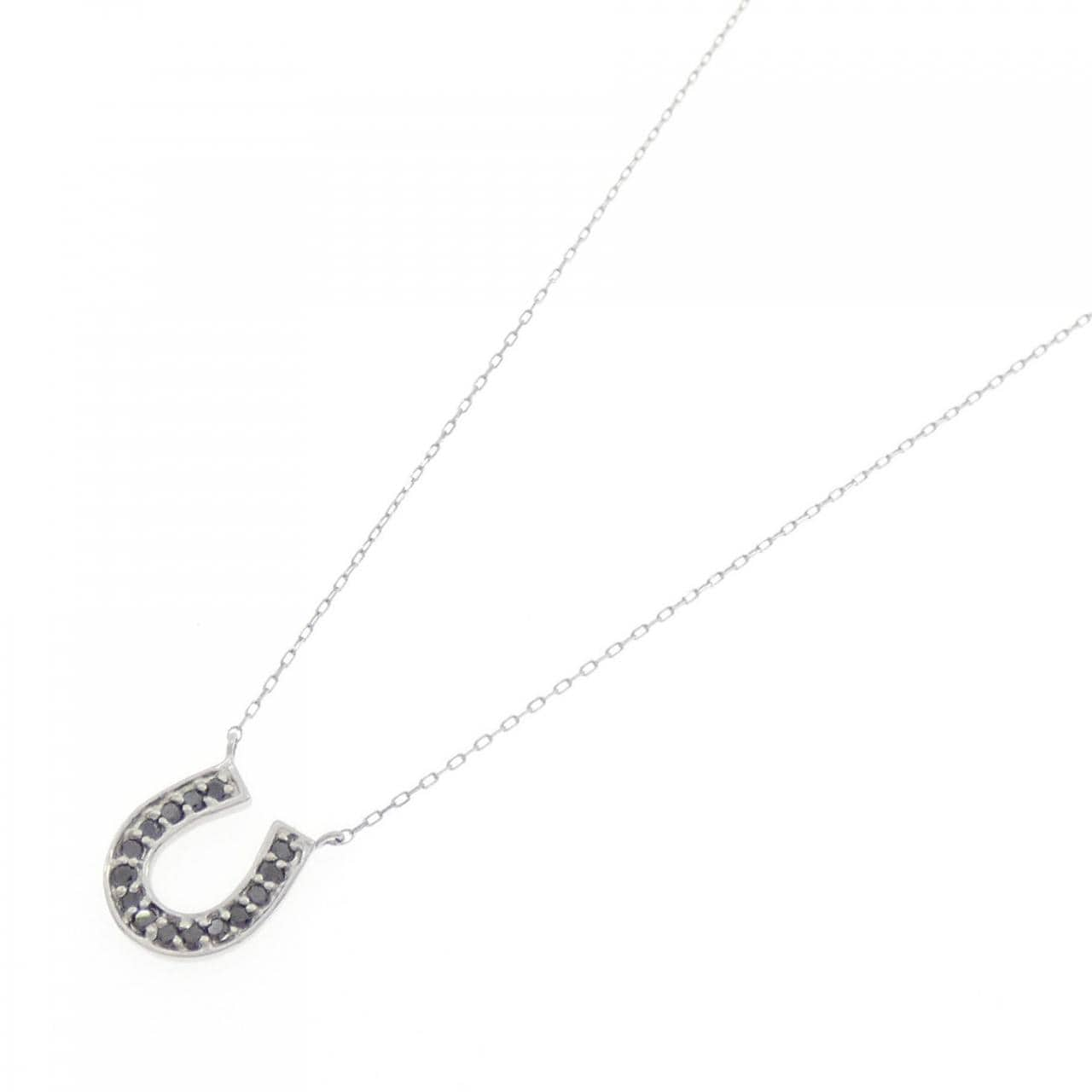 [BRAND NEW] PT Horseshoe Diamond Necklace 0.10CT