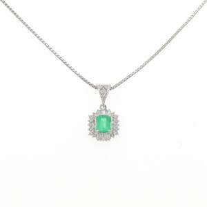PT900/PT850 エメラルド ネックレス 0.65CT