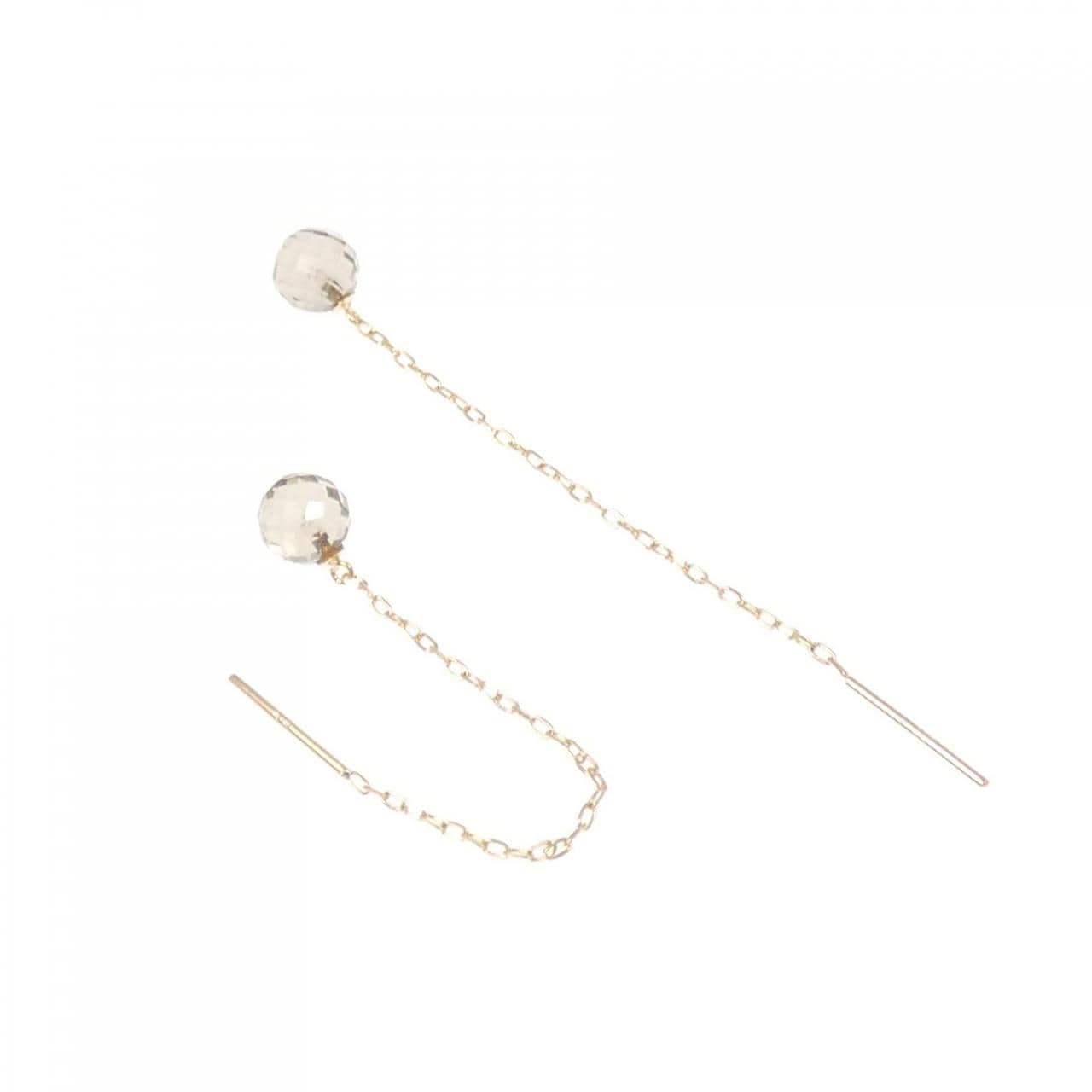 K18PG スモーキークオーツ ピアス