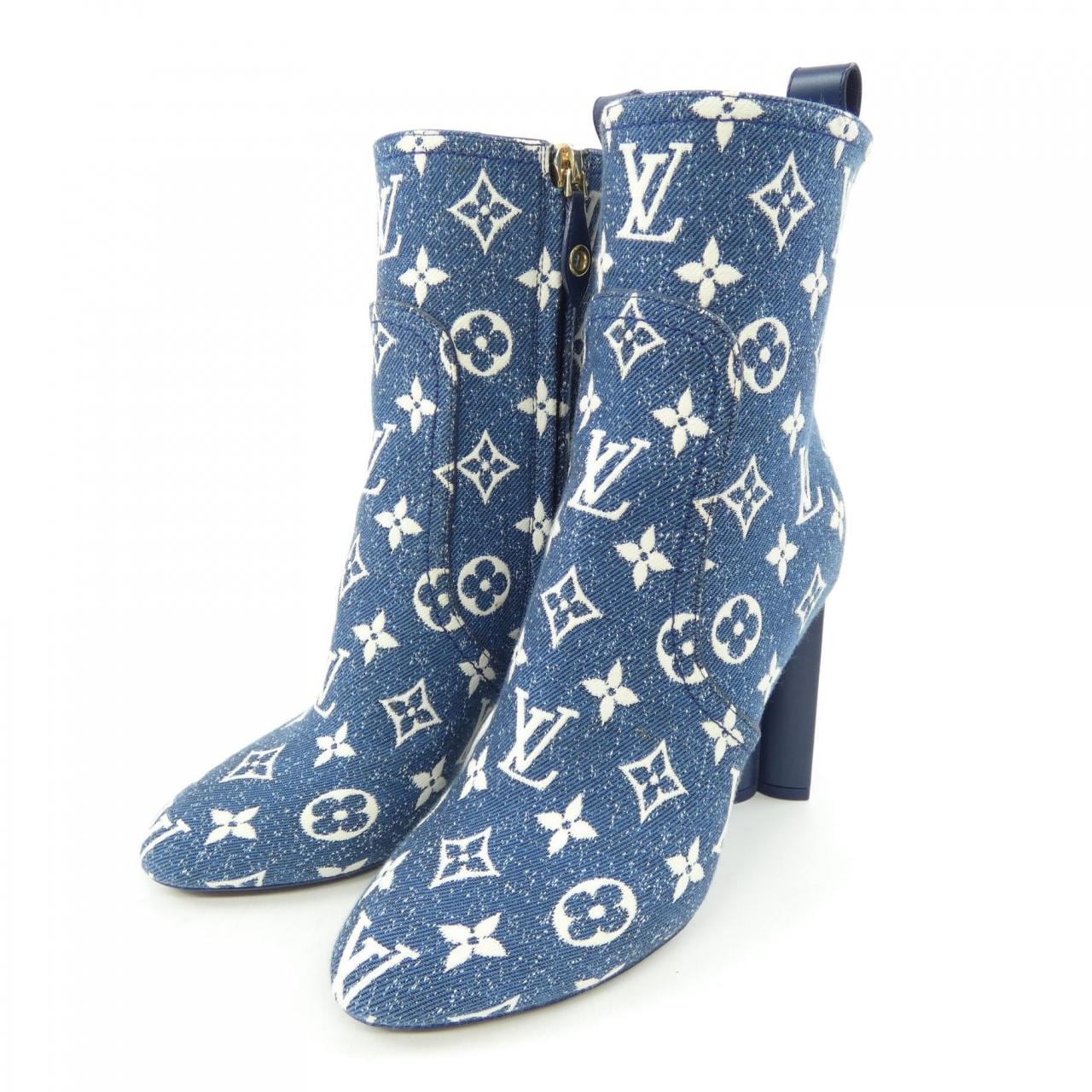 ルイヴィトン LOUIS VUITTON モノグラムデニム シルエットライン アンクルブーツ ブーツ