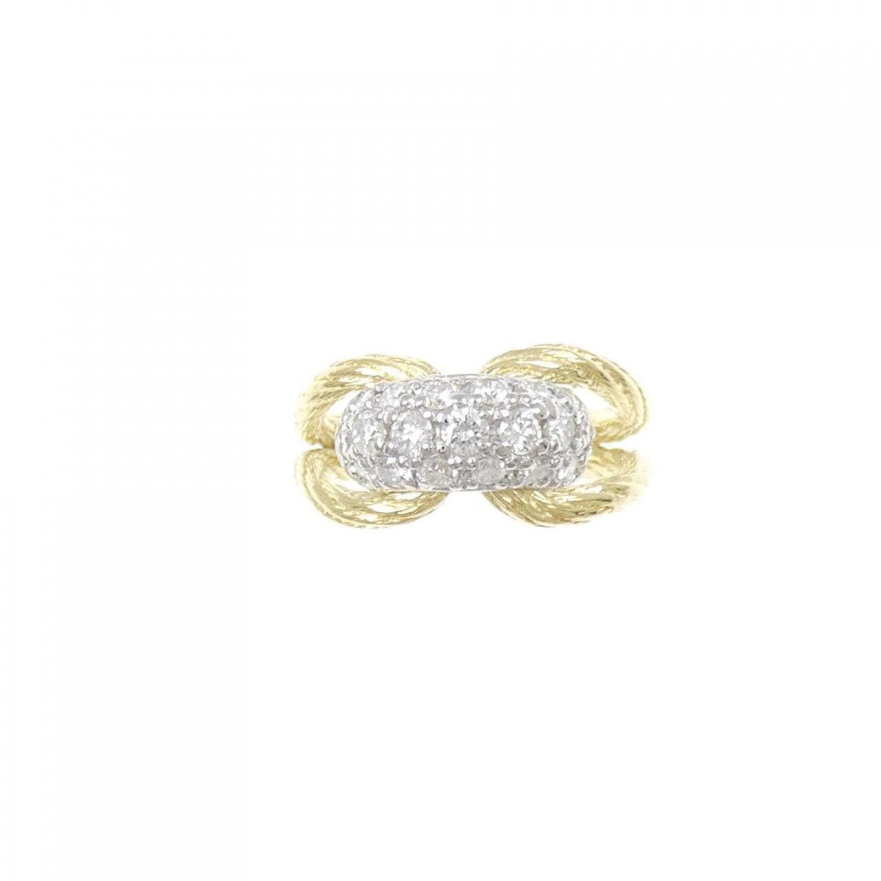 K18YG/PT900 ダイヤモンド リング 0.40CT