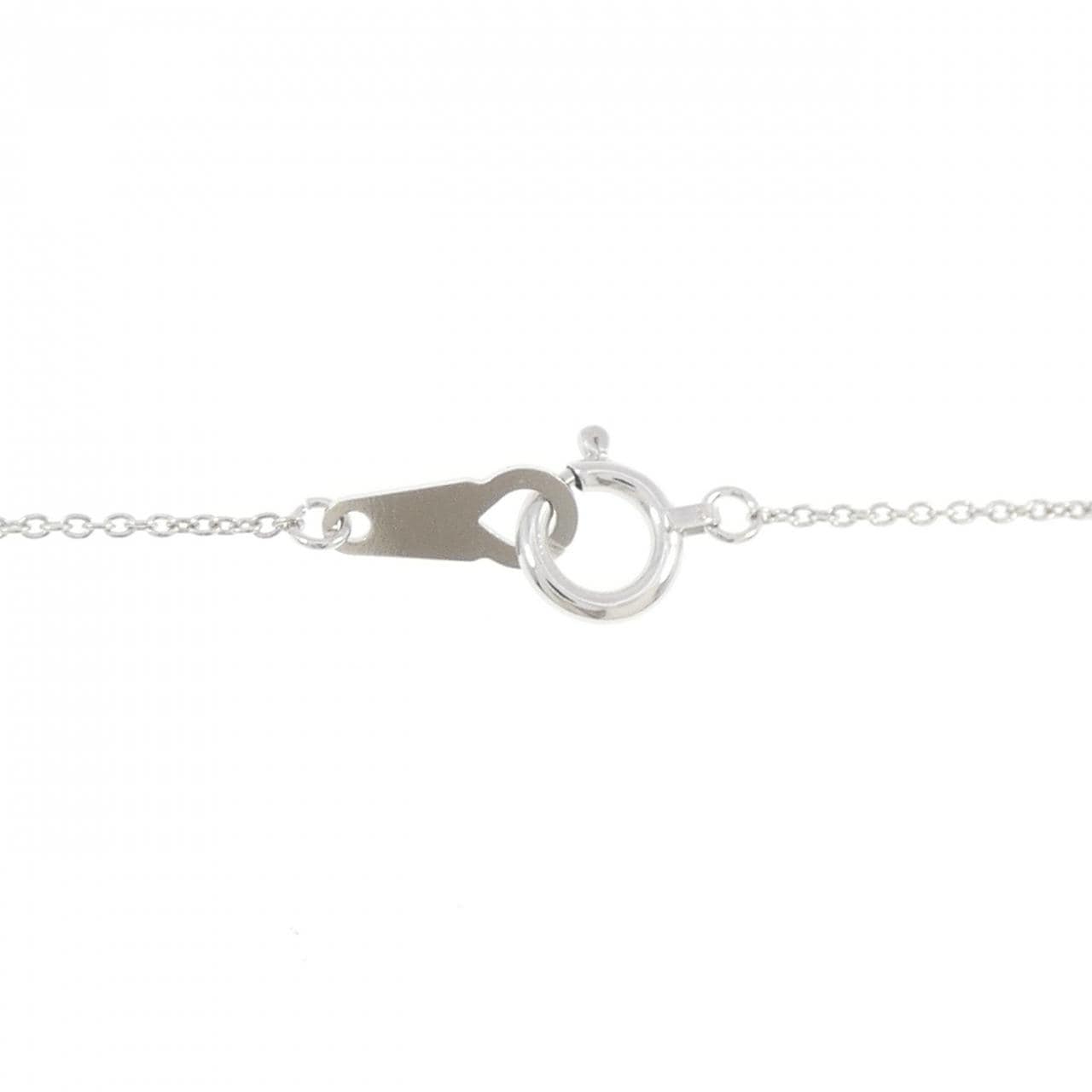 K18WG フラワー ダイヤモンド ネックレス 0.16CT