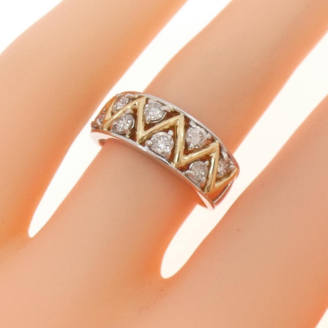 PT900/K18YG ダイヤモンド リング 0.50CT