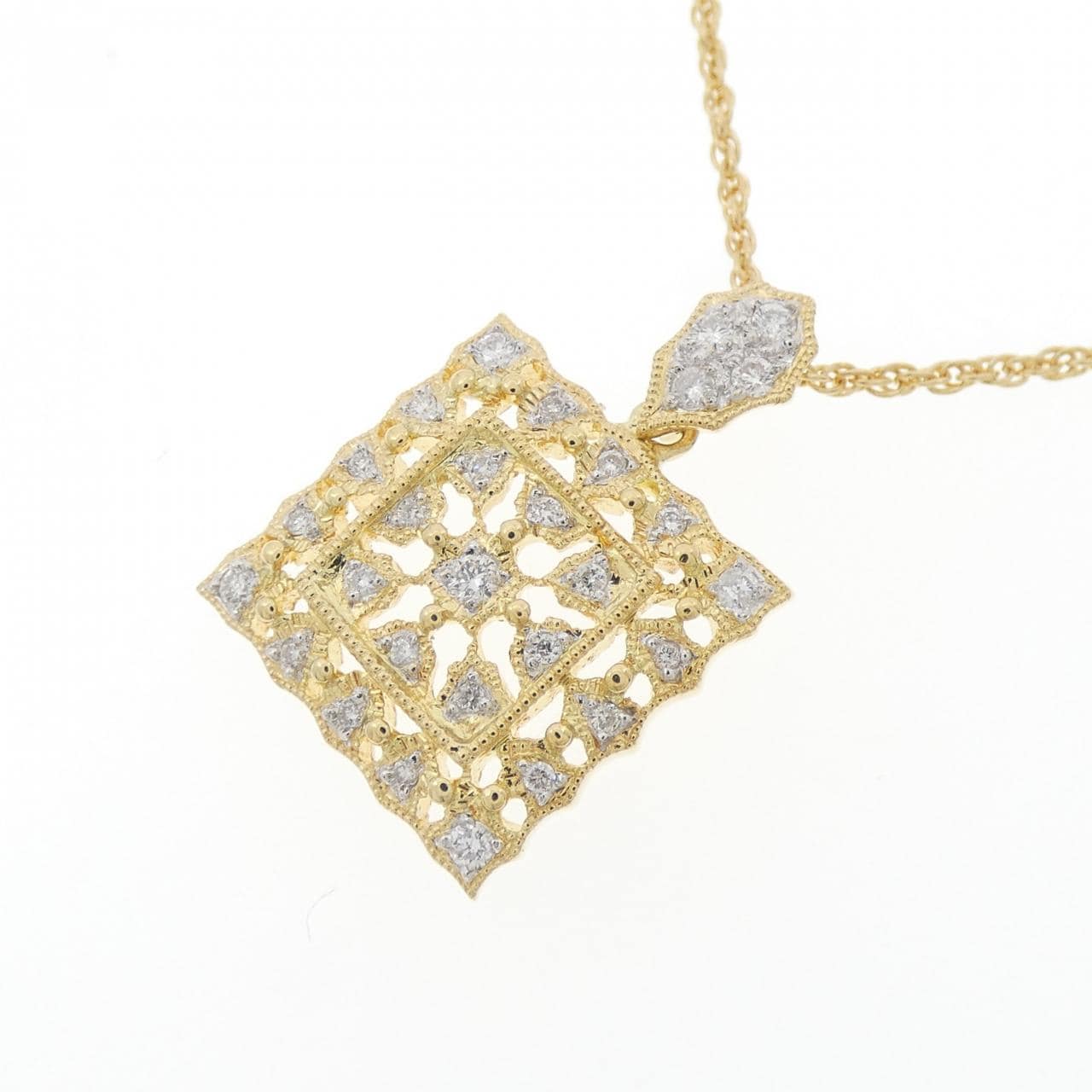 K18YG/K18WG ダイヤモンド ネックレス 0.22CT
