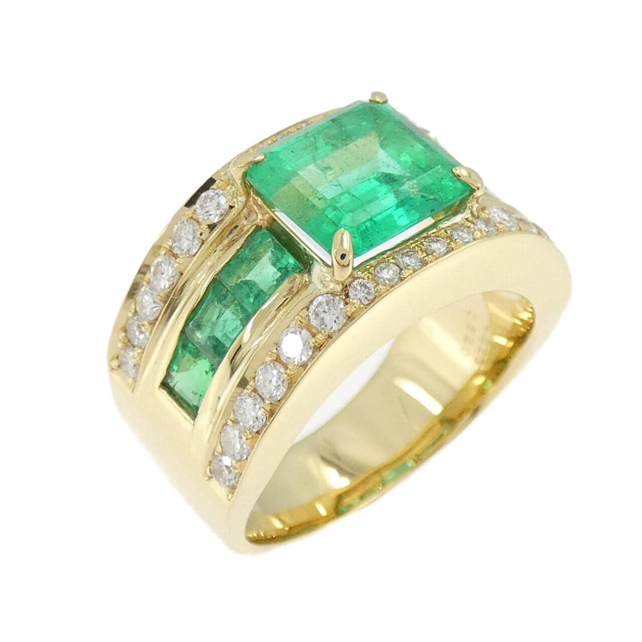 K18YG エメラルド リング 2.681CT