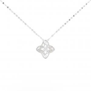 【新品】K18WG フラワー ダイヤモンド ネックレス 0.02CT