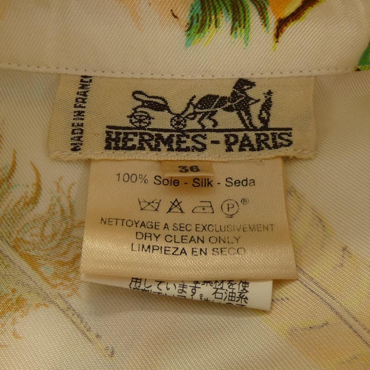 エルメス HERMES PLUMES ツイルレーヌ. シャツ