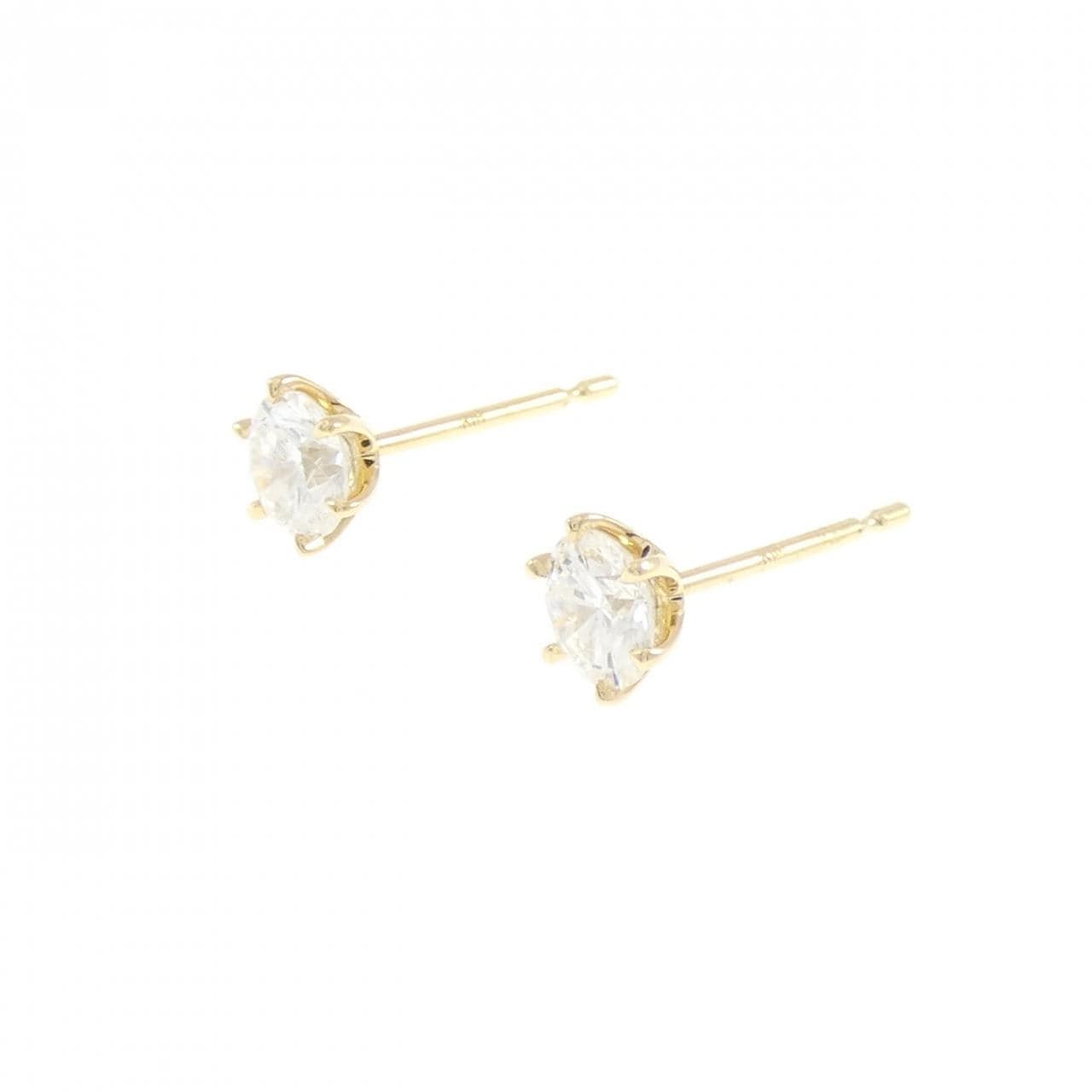 【リメイク】K18YG/ST ダイヤモンド ピアス 0.341CT 0.358CT G SI2 EXT-VG