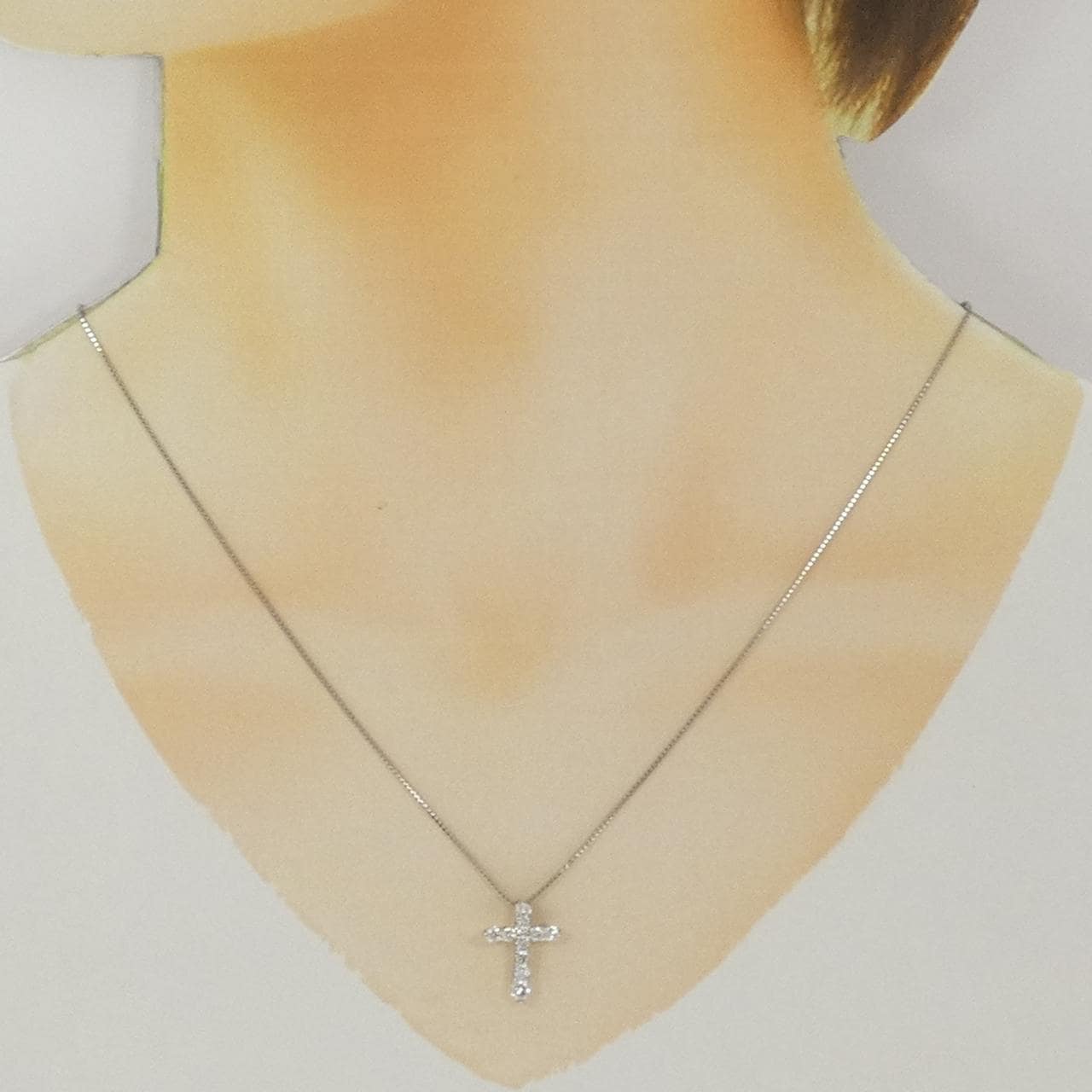 PT900/PT850 クロス ダイヤモンド ネックレス 0.53CT