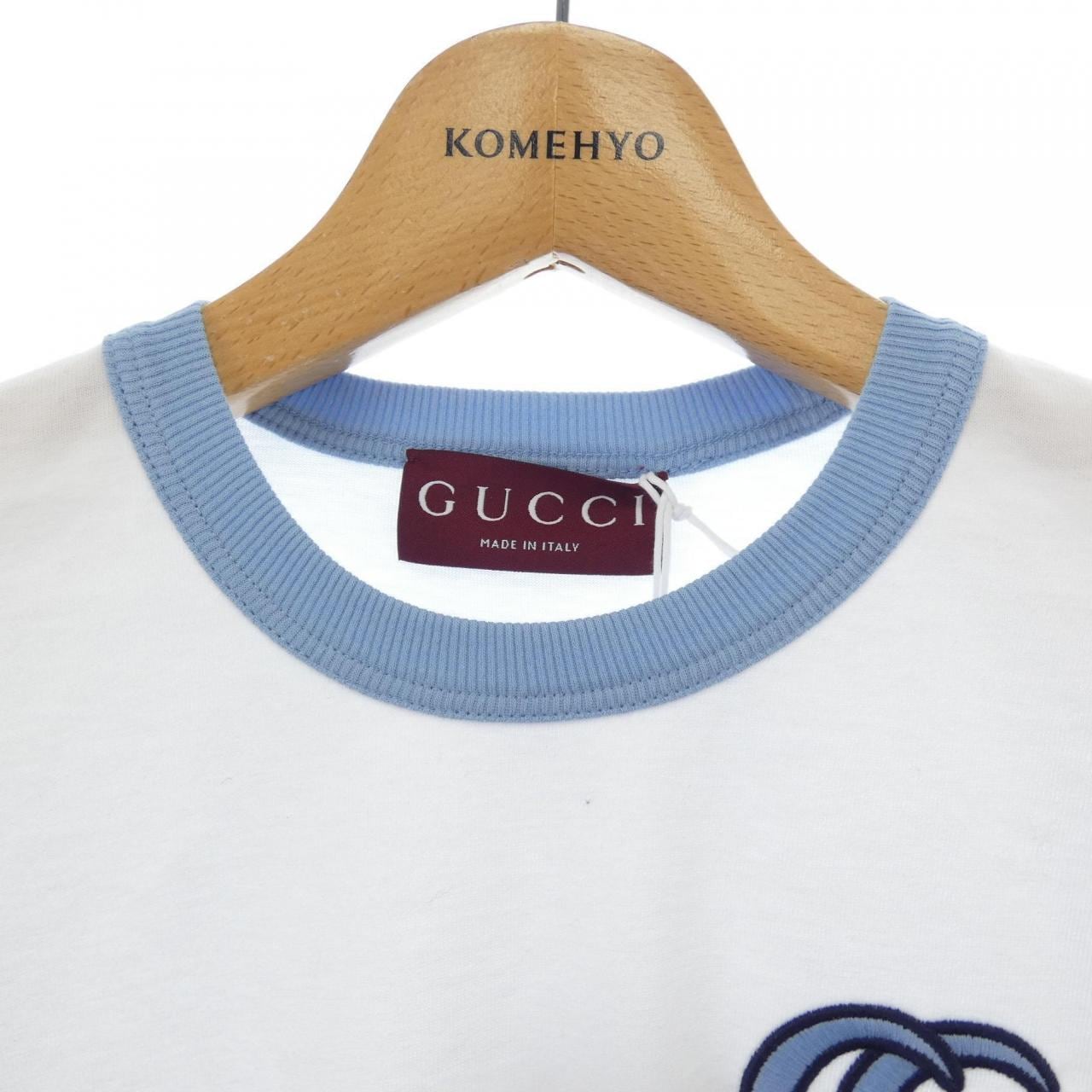 グッチ GUCCI エンブロイダリー付きコットンジャージーTシャツ ダブルG 818787 XJG5A Tシャツ