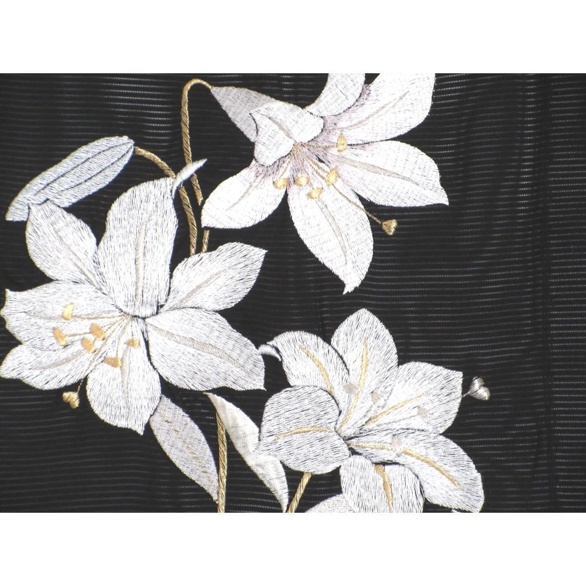 【未使用品】単衣　駒絽訪問着　刺繍加工