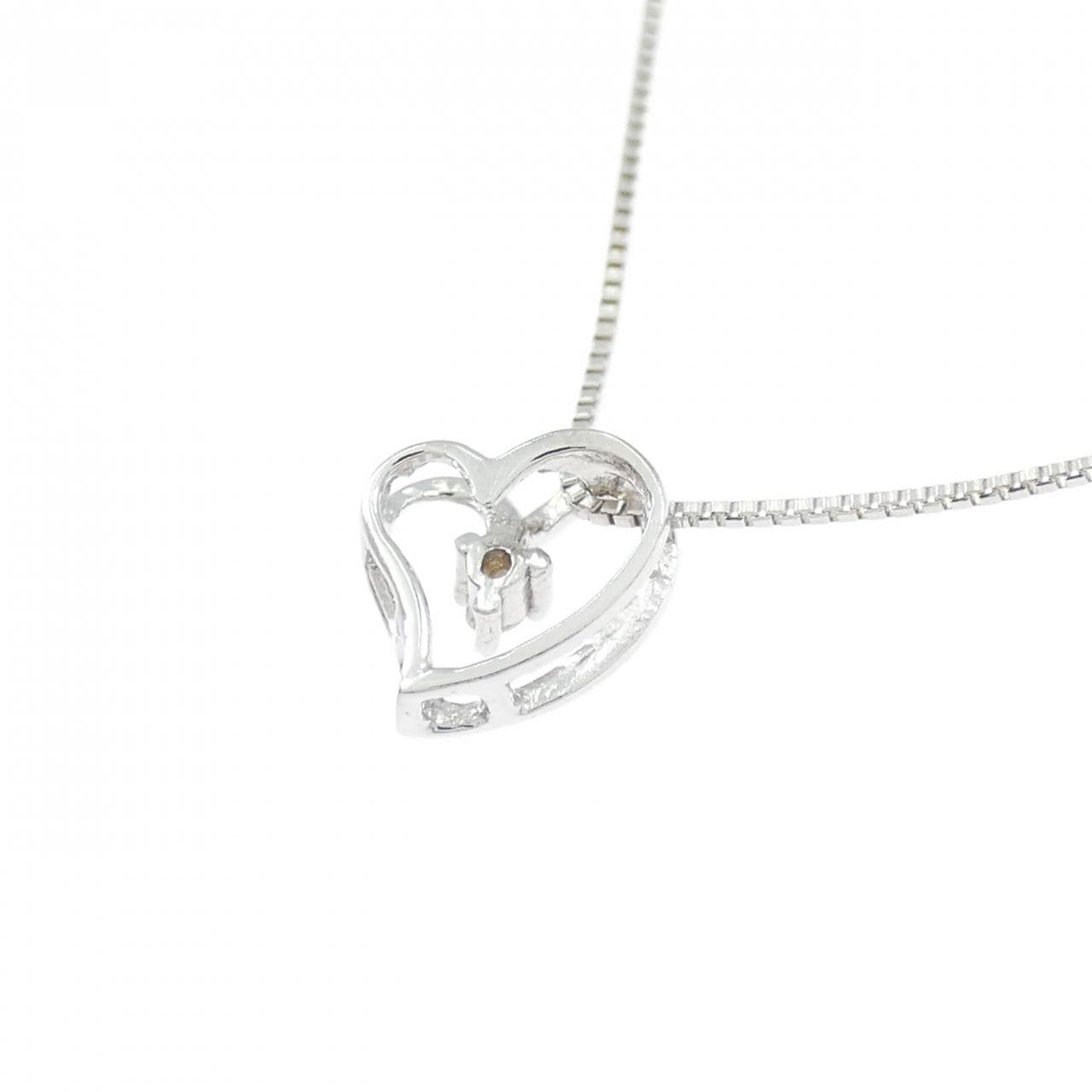 K18WG ハート ダイヤモンド ネックレス 0.01CT