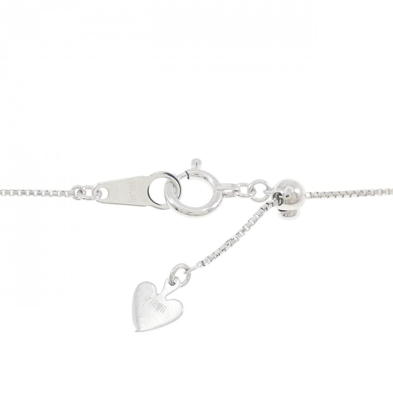 K18WG フラワー ダイヤモンド ネックレス 0.50CT