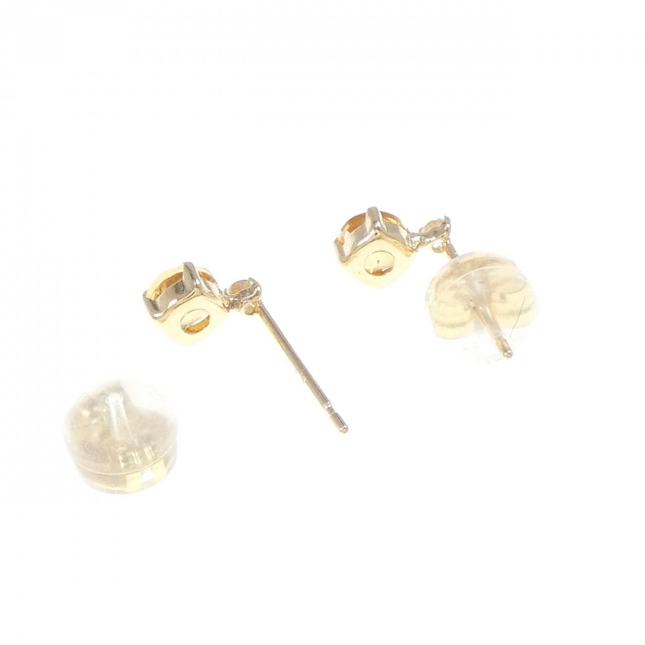 【新品】K18YG シトリン ピアス