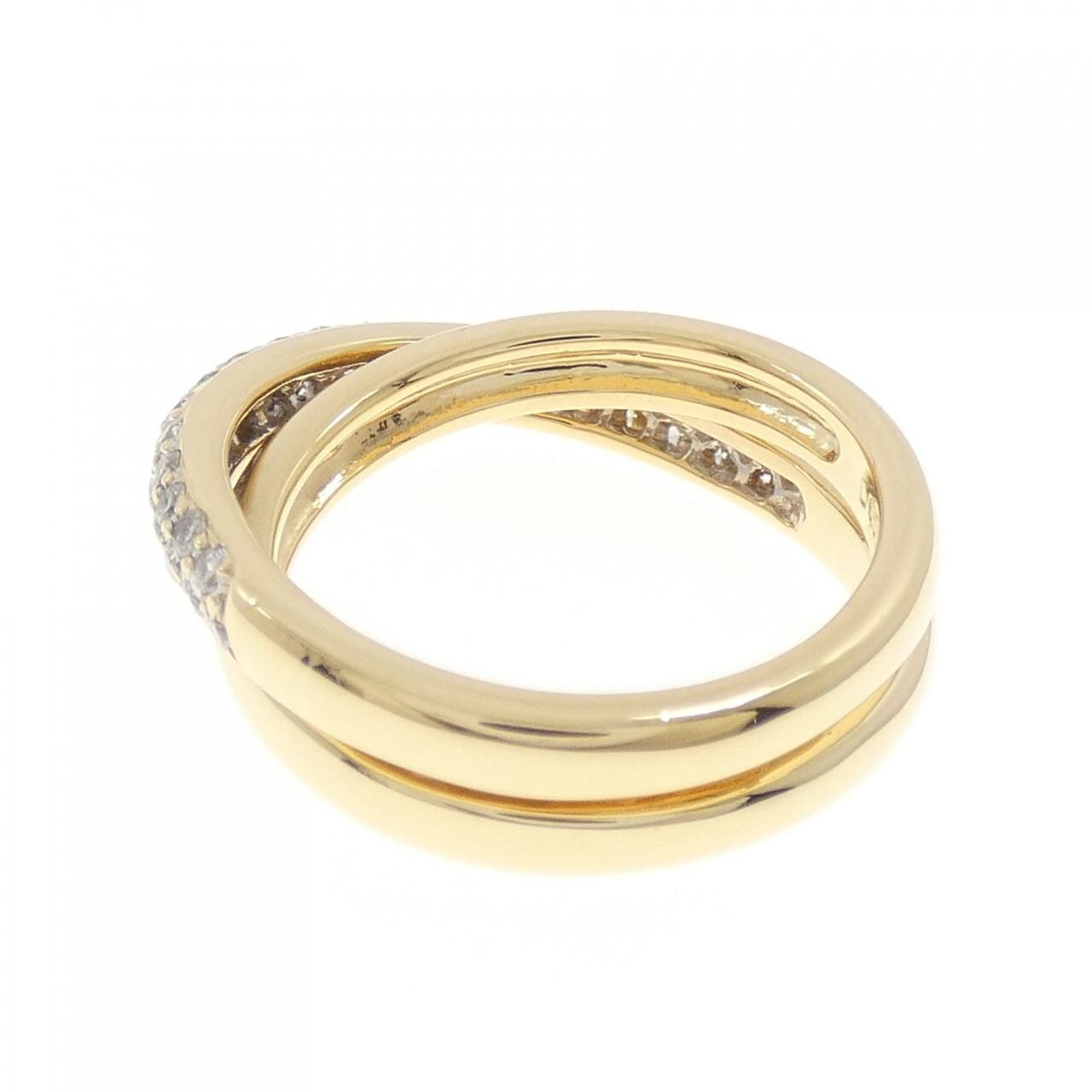 K18YG/K18WG パヴェ ダイヤモンド リング 0.50CT