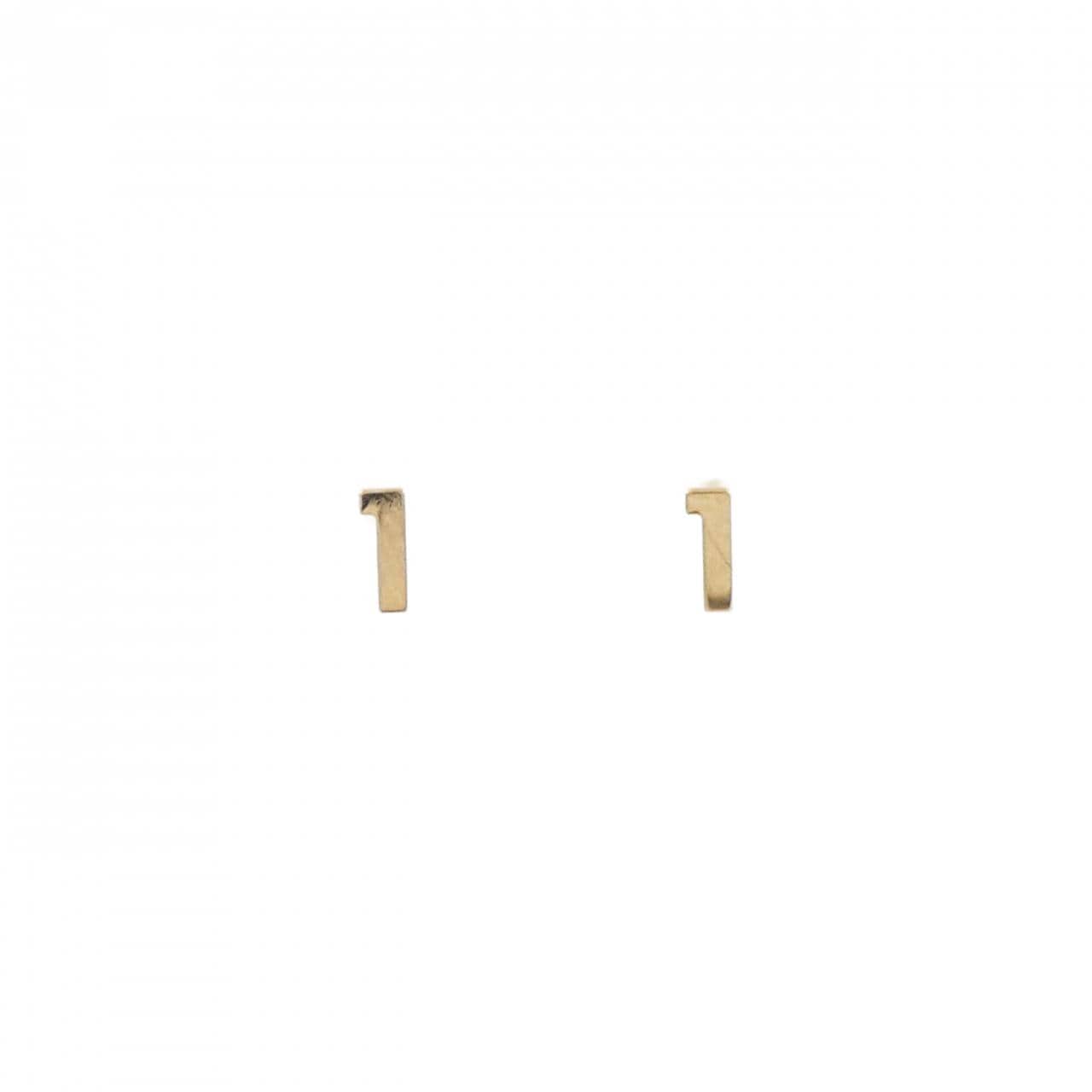 【新品】K18YG ナンバー1 ピアス