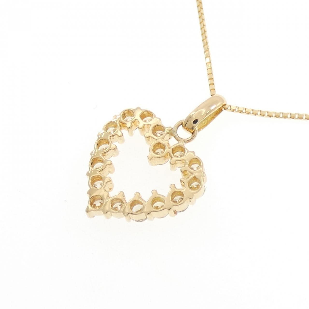 K18YG ハート ダイヤモンド ネックレス 0.37CT