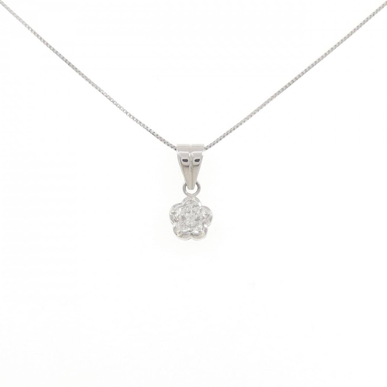 PT900/PT850 フラワー ダイヤモンド ネックレス 0.33CT