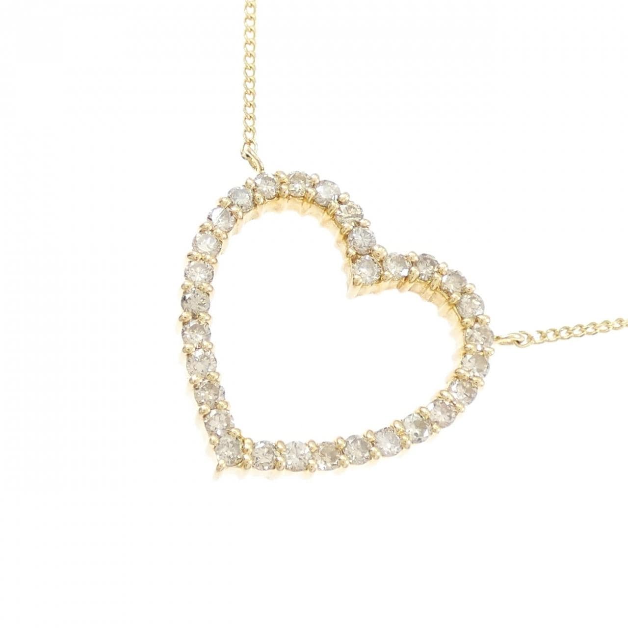 K18YG ハート ダイヤモンド ネックレス 0.52CT