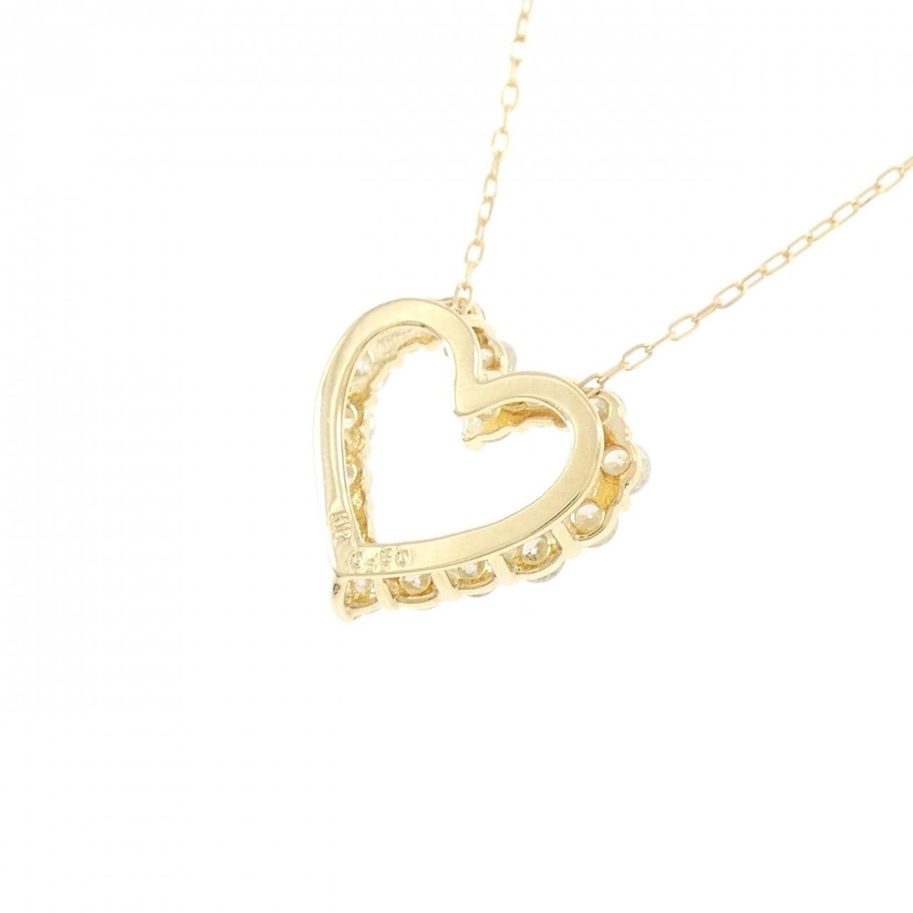 K18YG ハート ダイヤモンド ネックレス 0.50CT