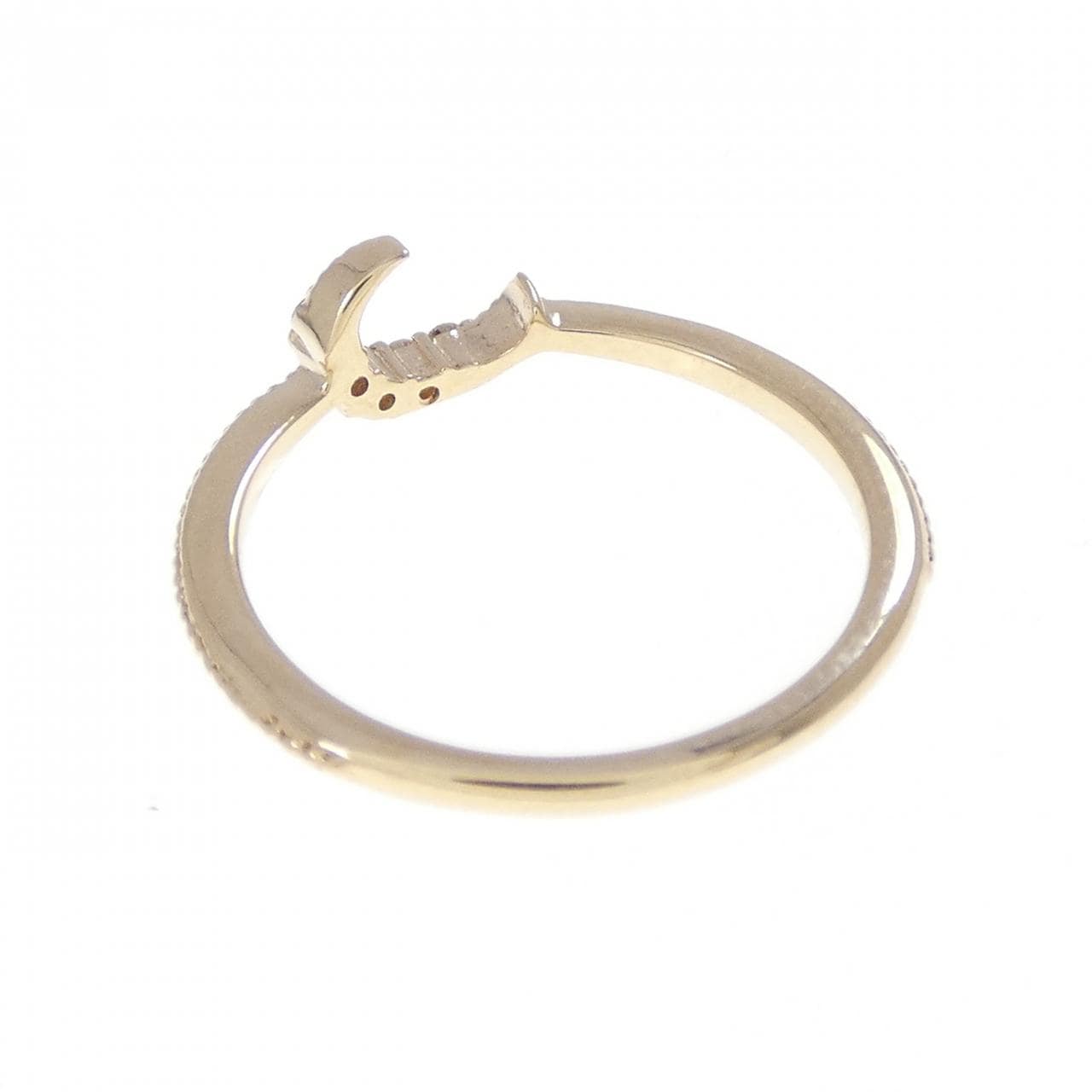 K10YG ムーン ダイヤモンド ピンキーリング 0.02CT