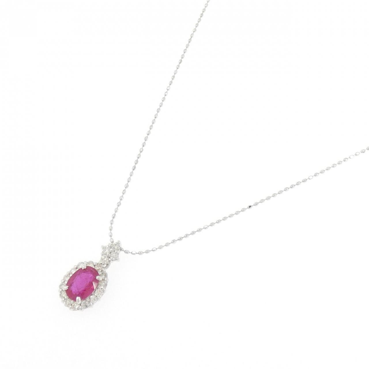 K18WG ルビー ネックレス 1.00CT