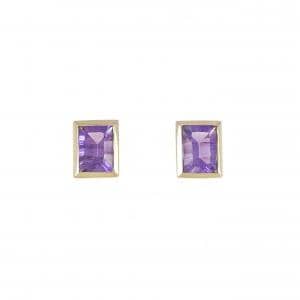 K18YG アメジスト ピアス 1.80CT