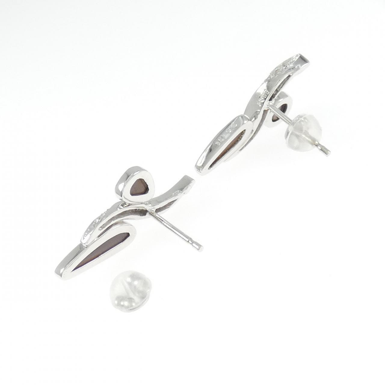 K18WG/K14WG ボルダーオパール ピアス 1.51CT