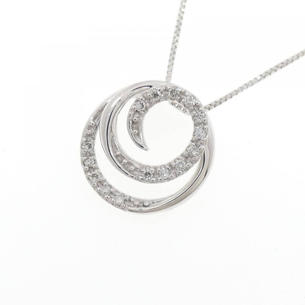 K18WG ダイヤモンド ネックレス 0.07CT