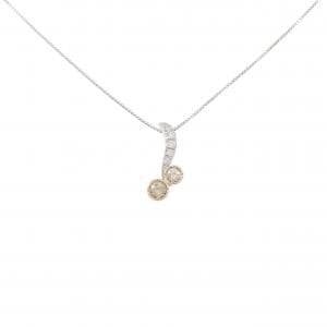 K18PG/PT950/PT850 ダイヤモンド ネックレス 0.16CT