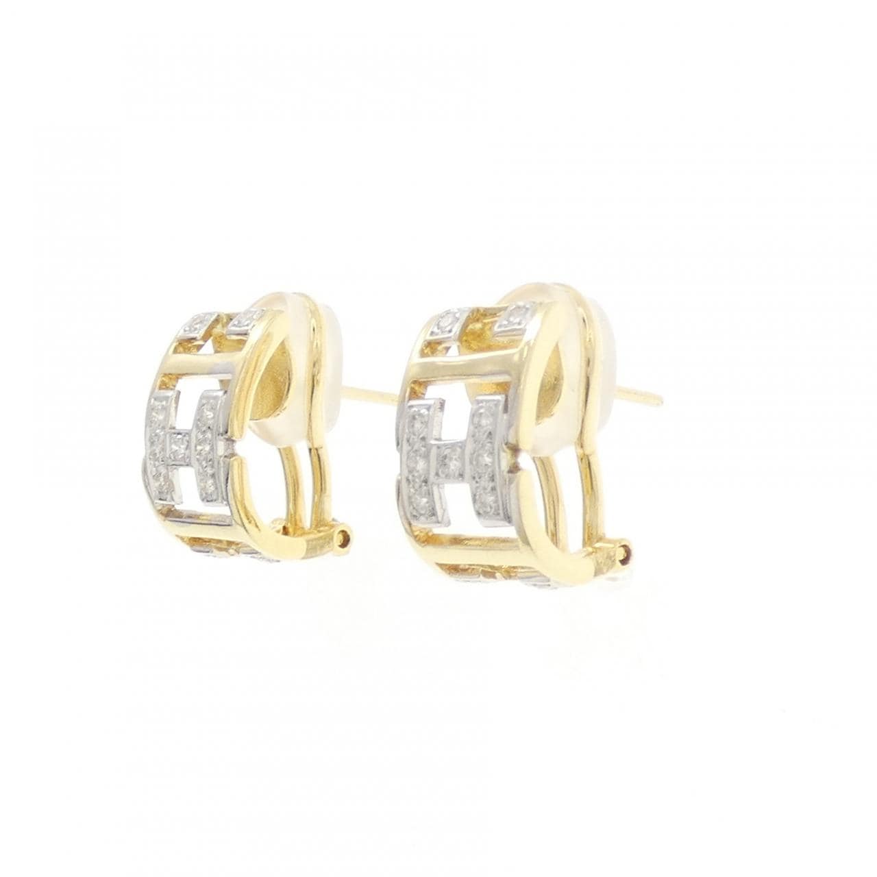 K18YG/K18WG ダイヤモンド ピアス 0.24CT