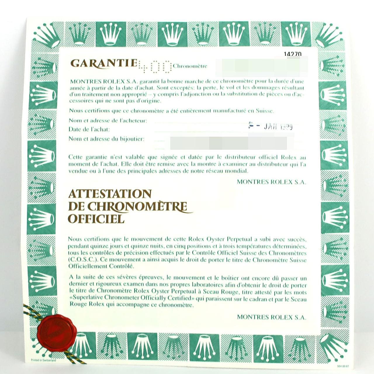 ロレックス エクスプローラーI 14270 SS 自動巻 U番