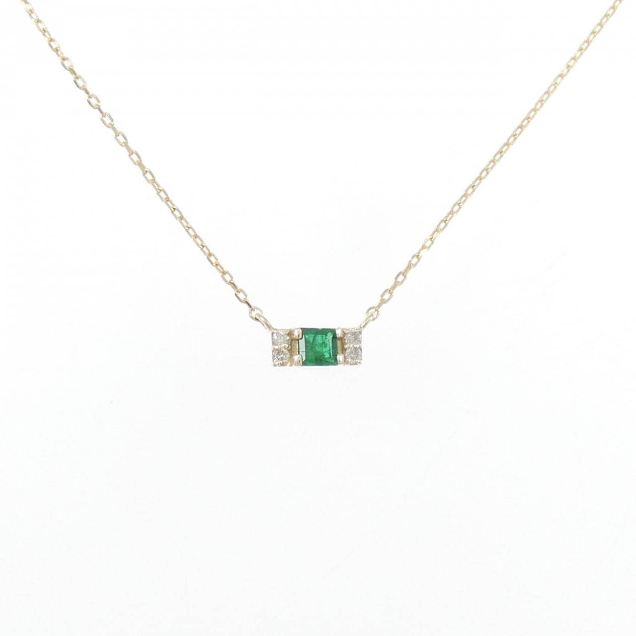 K10YG Emerald Necklace 0.08CT