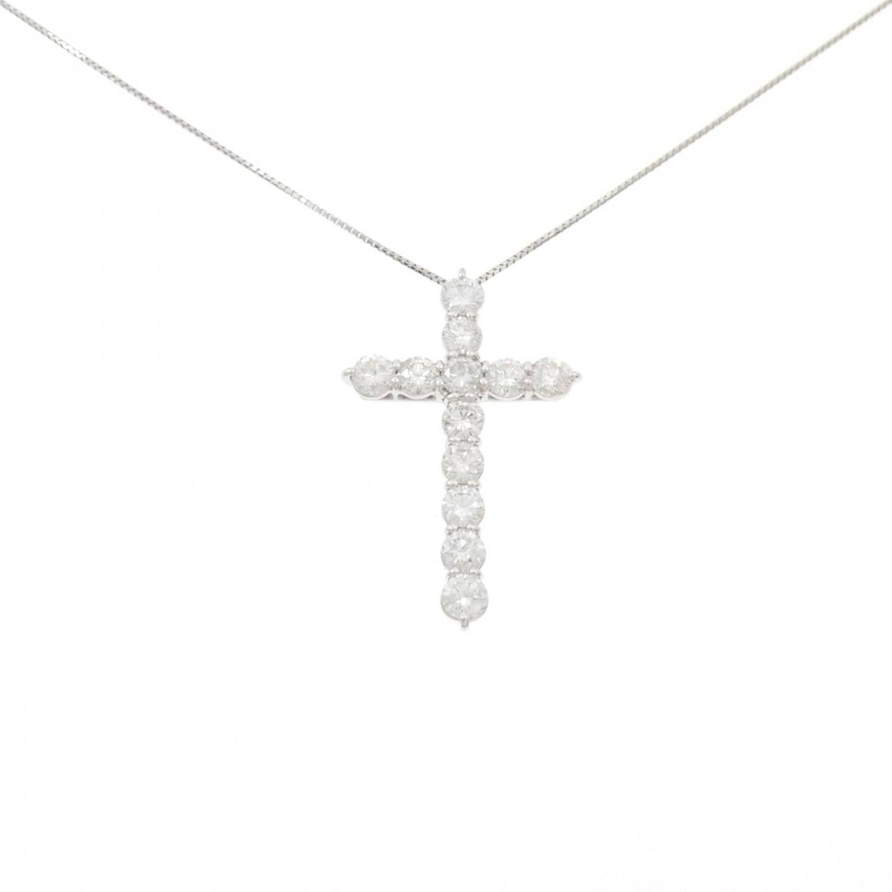 PT900/PT850 クロス ダイヤモンド ネックレス 3.14CT