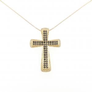 K18YG クロス ダイヤモンド ネックレス 1.04CT