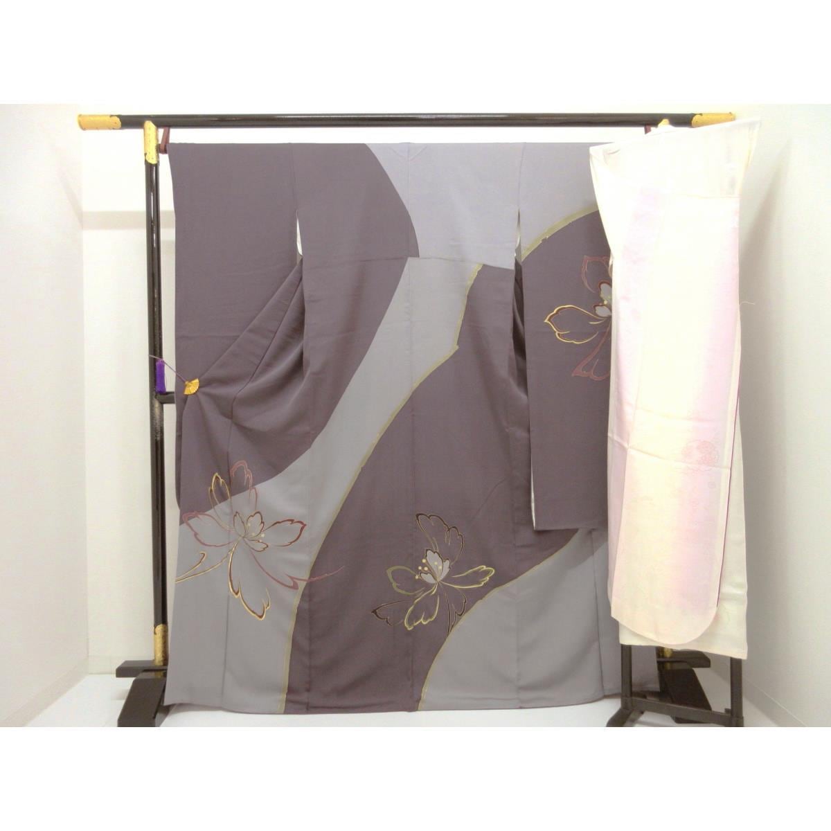 振袖　友禅金彩加工　きもの・長襦袢　２点セット